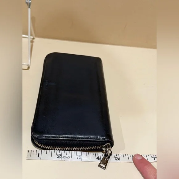 Prada Saffiano Leather Long Black Zippy Wallet - Picture 9 of 16